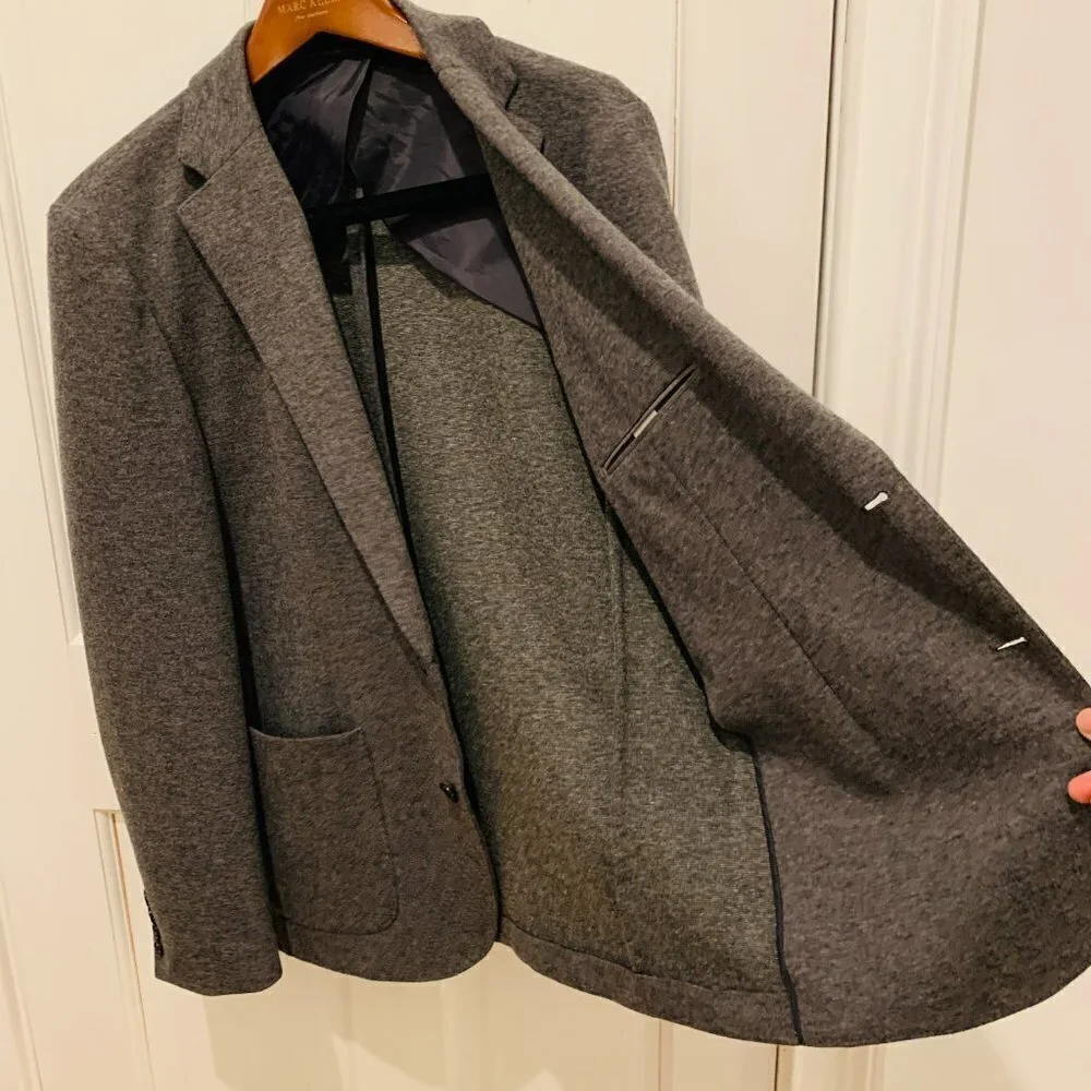 J. Crew Slim-fit knit suit jacket in wool-cotton blend Size Large